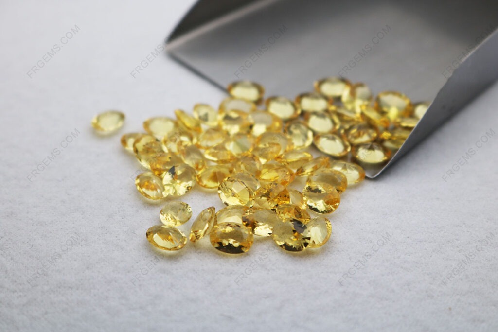 Glass Citrine Yellow Color oval shape Faceted 8x6mm loose Gemstones wholesale online