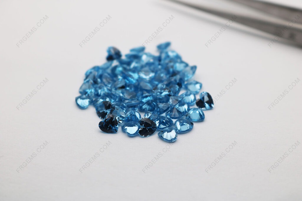 Loose Aquamarine blue Spinel 108# Heart Shape faceted 5x5mm gemstones suppliers