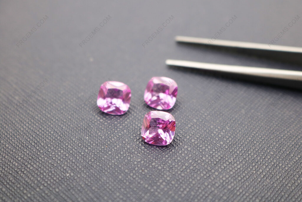 Loose-Synthetic-Lab-Pink-Sapphire-Corundum-2#-Cushion-Shape-Faceted-8x8mm-gemstones-supplier-IMG_5070