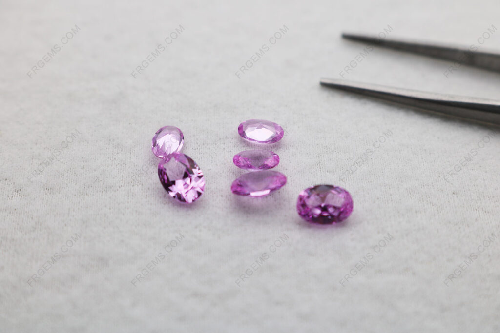 Loose-Synthetic-Lab-Pink-Sapphire-Corundum-2#-Oval-Shape-faceted-8x6mm-gemstones-supplier-IMG_5055