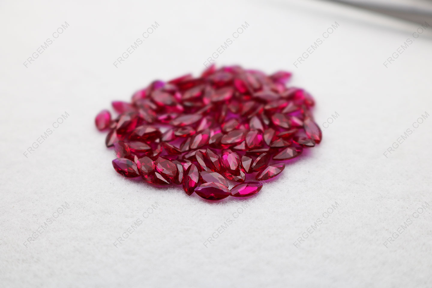 Loose Synthetic Lab Corundum Ruby Red dark 8# Marquise Shape Faceted Cut 3x6mm stones IMG_5077