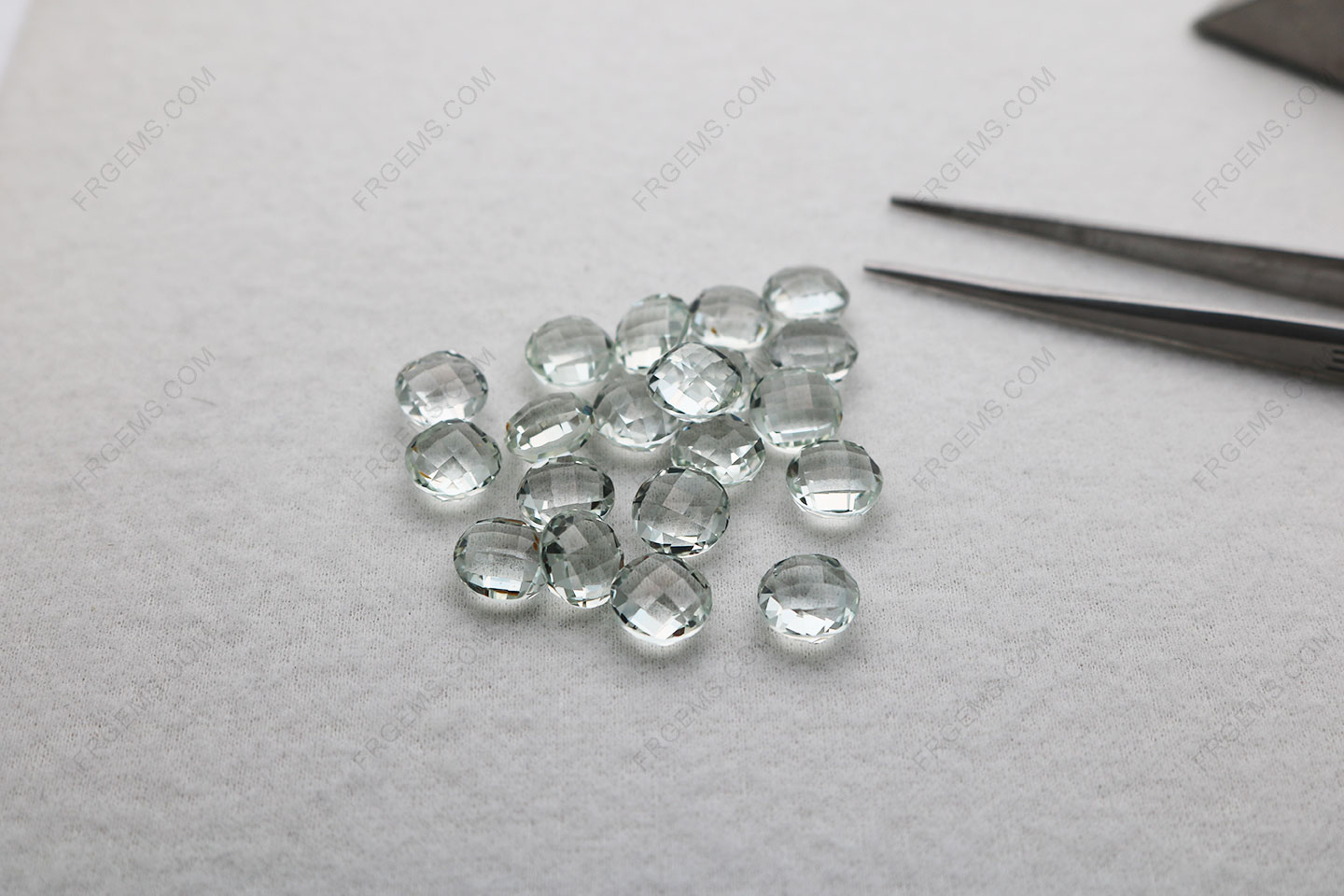 Loose Natural Prasiolite Round shape double checkerboard faceted 8mm gemstones
