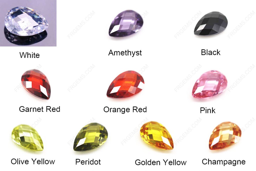 Pear-shape-double-checkerboard-faceted-Loose-Cubic-Zirconia-Colored-gemstones-manufacturer-from-china