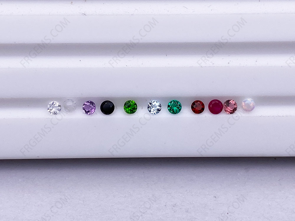 Semi precious natural colors 2mm Round faceted Birthstone Gemstones