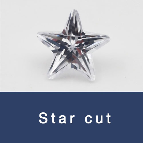 Five Star Five pointed star shaped Loose Cubic Zirconia and Moissanite Gemstones China Wholesale and Suppliers