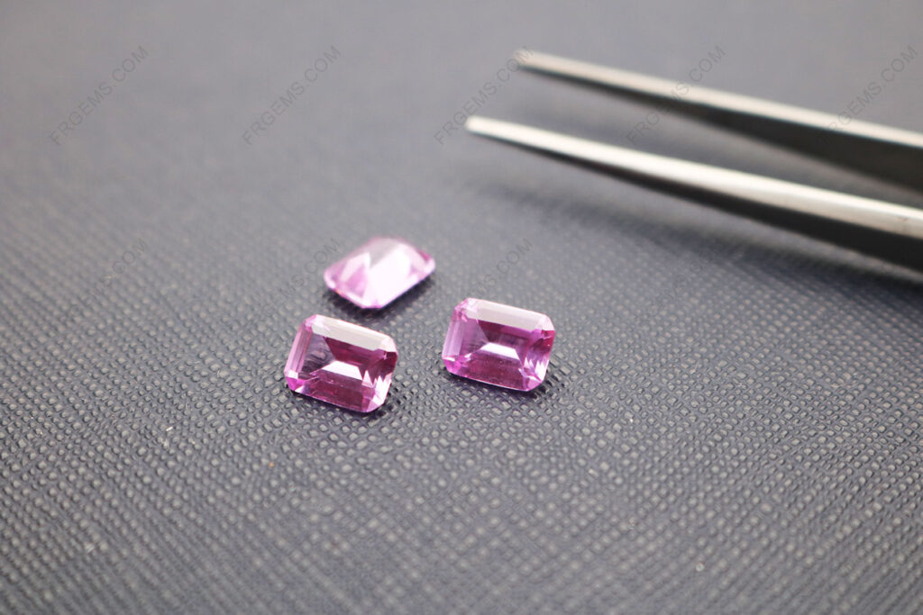 Synthetic-Lab-Pink-Sapphire-Corundum-2#-Emerald-Cut-8x6mm-gemstones-Wholesale-IMG_5069