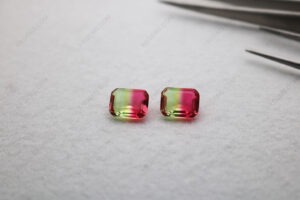 Synthetic-Watermelon-Tourmaline-BiColor-Emerald-cut-8x10mm-stones-Supplier-IMG_5040