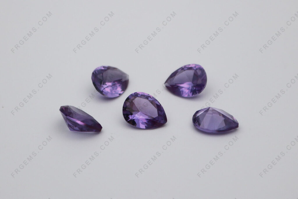 Loose Synthetic Created alexandrite color change 46# Pear shape faceted 7x5mm Gemstones