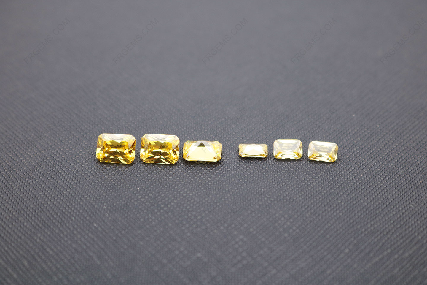 Cubic zirconia golden yellow light color shade radiant cut 8x6mm and 6x4mm gemstones IMG_5353