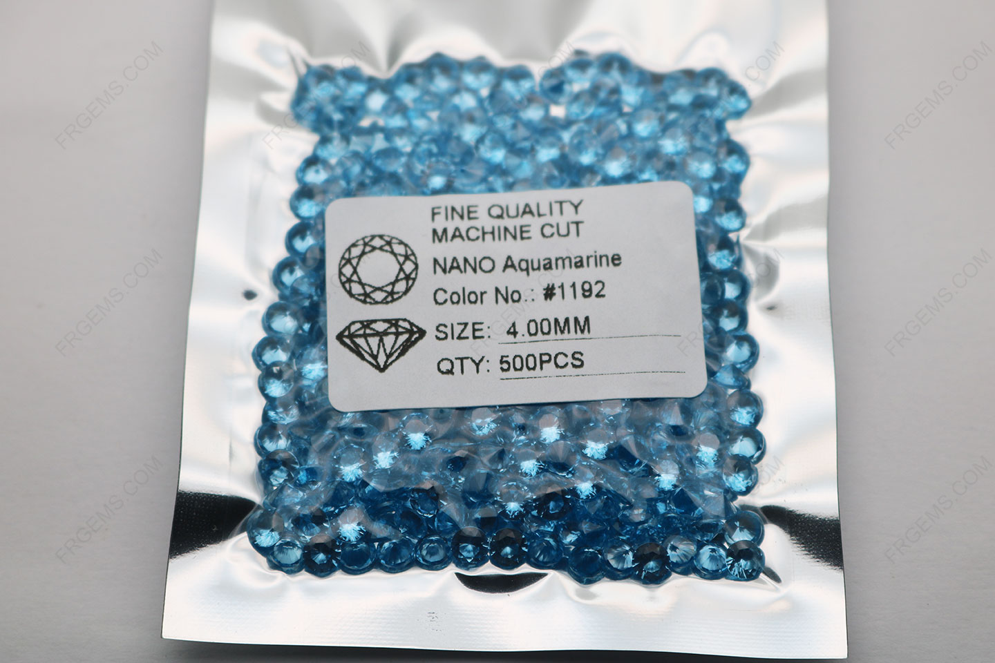 Loose Nano Crystal Aquamarine Color #1192 Round Faceted cut 4mm gemstones IMG_5334
