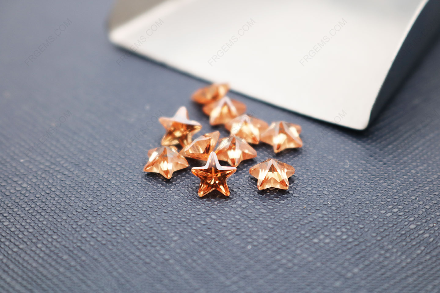 Cubic Zirconia Champagne Color Dark shade Five point Star Cut Star Cut 6x6mm gemstones