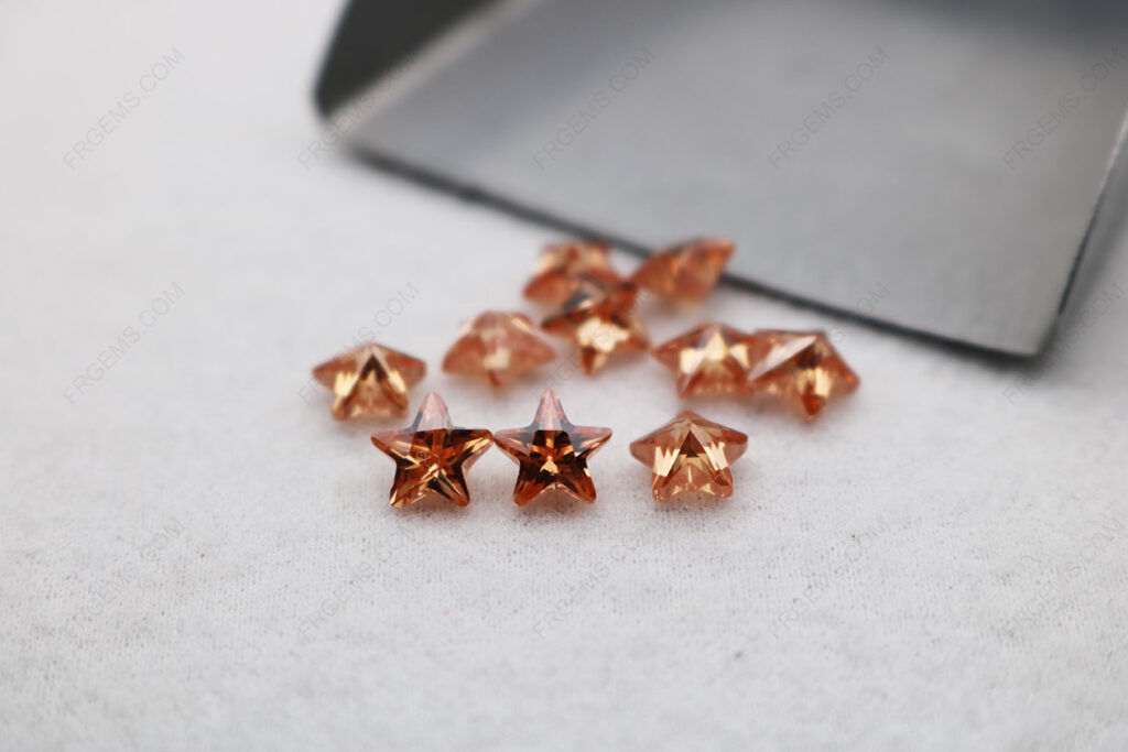 Cubic-Zirconia-Champagne-Color-Dark-Five-Point-Star-Cut-6x6mm-gemstones-CZ14-IMG_5466