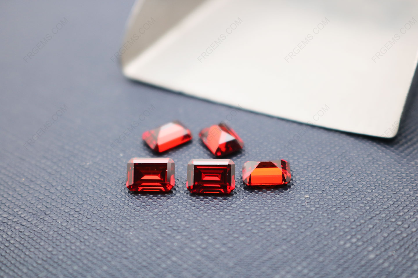 Cubic Zirconia Garnet Red Dark shade Octagon Emerald Cut 5x7mm gemstones CZ23 IMG_5467