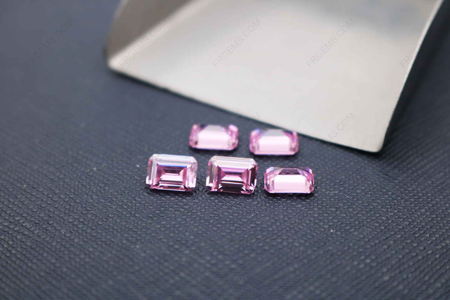 Cubic Zirconia Pink color Octagon Emerald Cut 5x7mm gemstones CZ03 IMG_5476