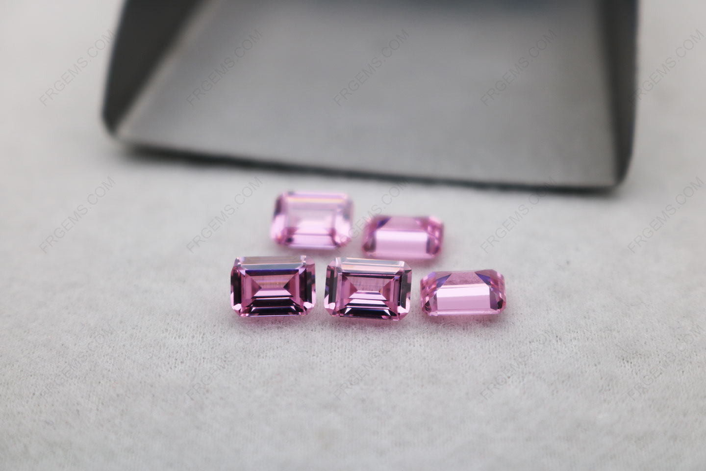 Cubic Zirconia Pink color Octagon Emerald Cut 5x7mm gemstones CZ03 IMG_5476