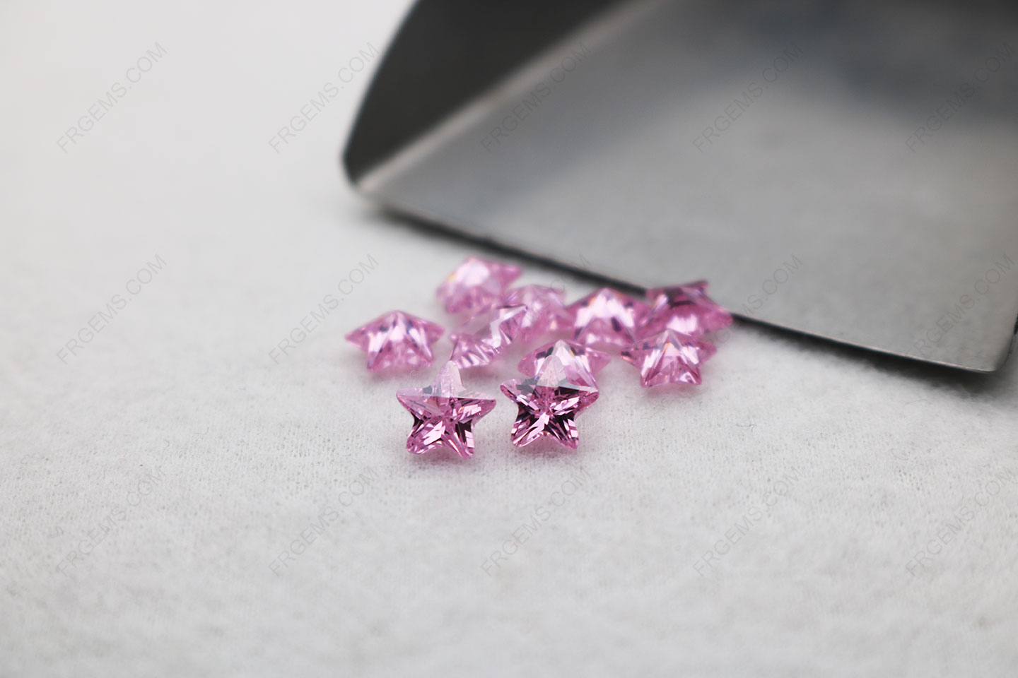 Cubic Zirconia Pink color Five point Star Cut 6x6mm gemstones CZ03 IMG_5459
