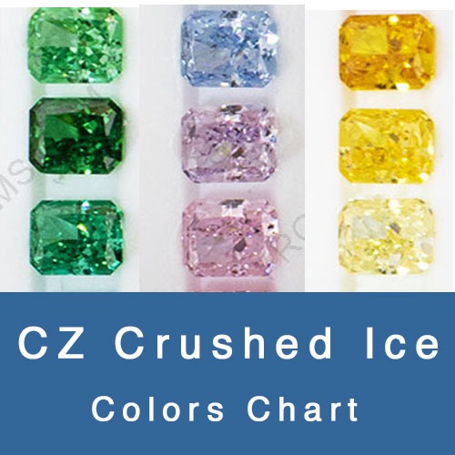 CUBIC ZIRCONIA CRUSHED ICE CUT COLOR CHARTS