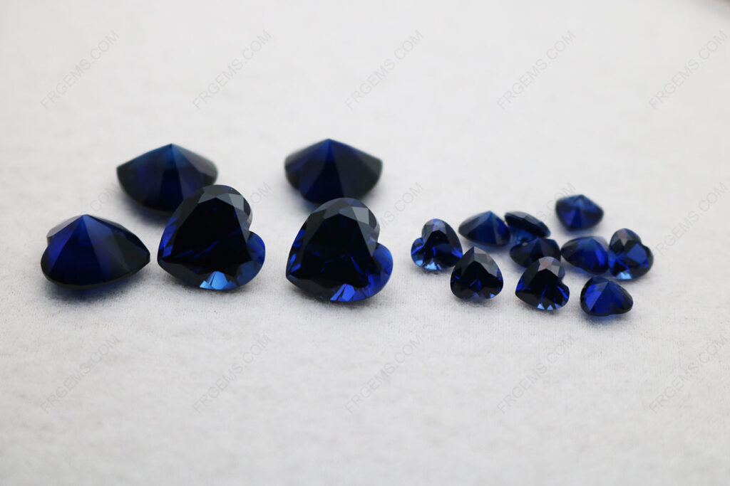 Blue Sapphire #34 Heart shape Faceted Cut 12x12mm vs 6x6mm Gemstones