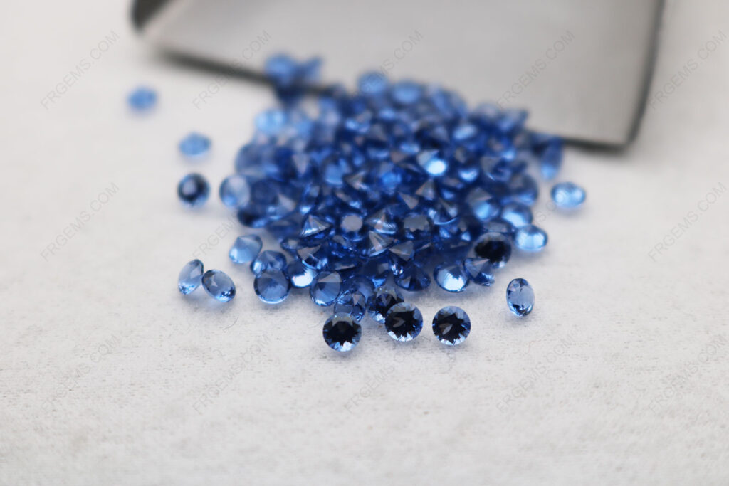 Loose-Nano-Crystal-Light Sapphire blue Color-Round-shape-Faceted-Cut-3.00mm-gemstones