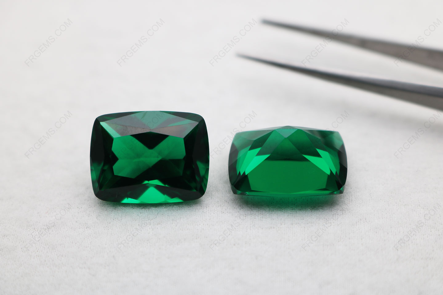 Loose Nano Crystal Emerald Green #111 Dark color Elongated Cushion shape Faceted Cut 18x14mm gemstones IMG_5501
