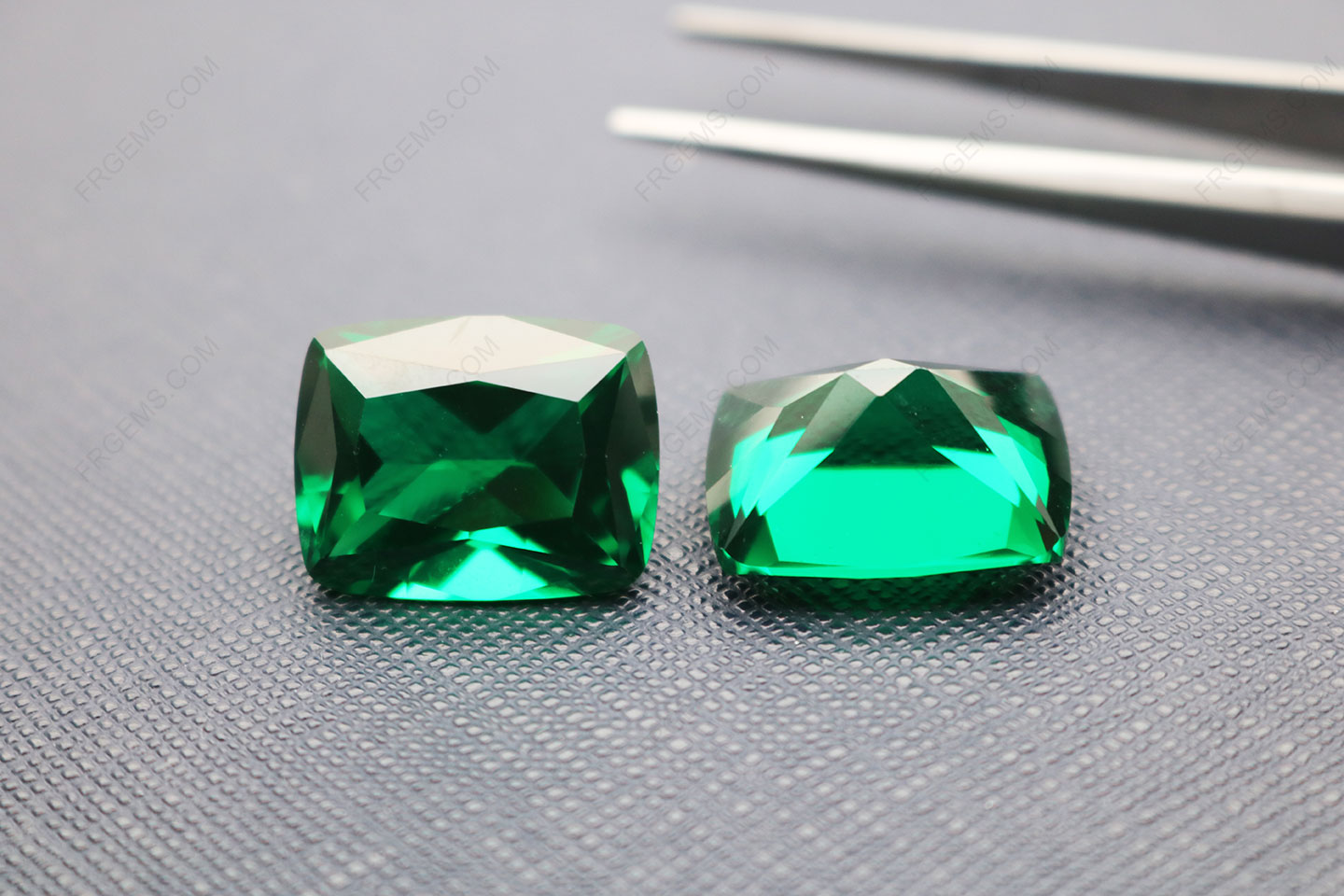 Loose Nano Crystal Emerald Green #111 Dark color Elongated Cushion shape Faceted Cut 18x14mm gemstones IMG_5501