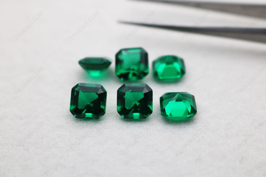 Loose-Nano-Crystal-Dark-Emerald-Green-111#-Color-Asscher-Cut-gemstones-Supplier