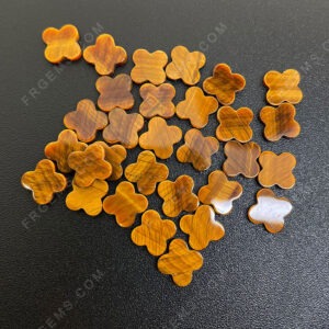 Natural genuine Tiger Eye four leaf Clover Shape Loose Stone wholesale from China Supplier