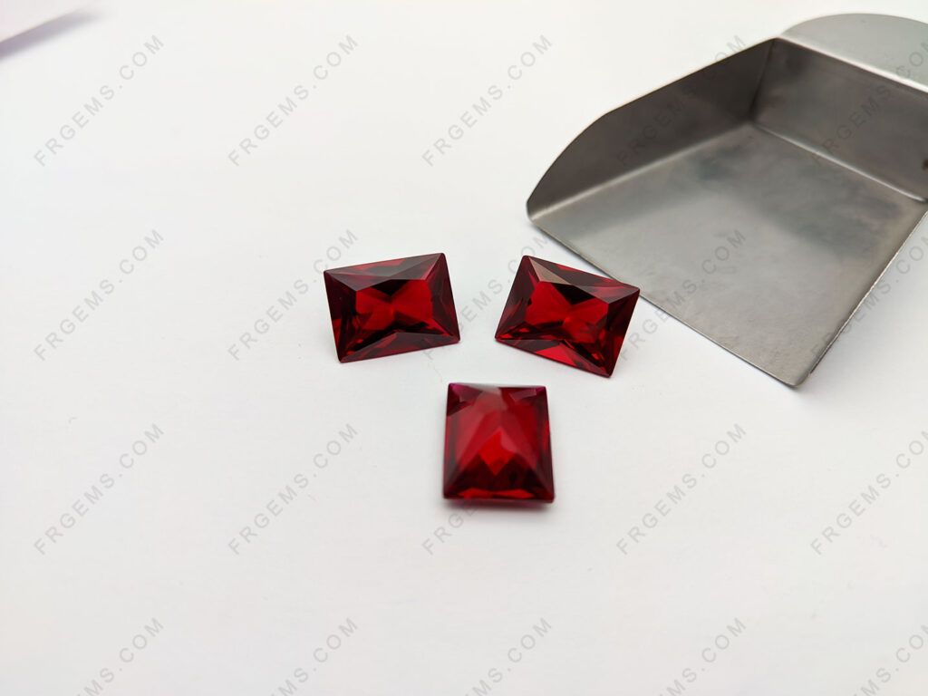 Corundum Ruby Dark red 8# Rectangle Princess faceted Cut 12x16mm Gemstones