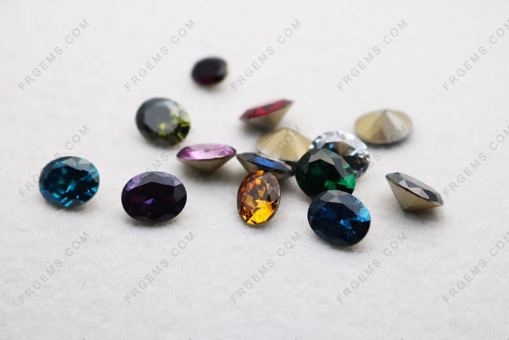 Loose Foil Backed Cubi Zirconia Corundum Nano Crystal Spinel Color Coated Foiled back Gemstones