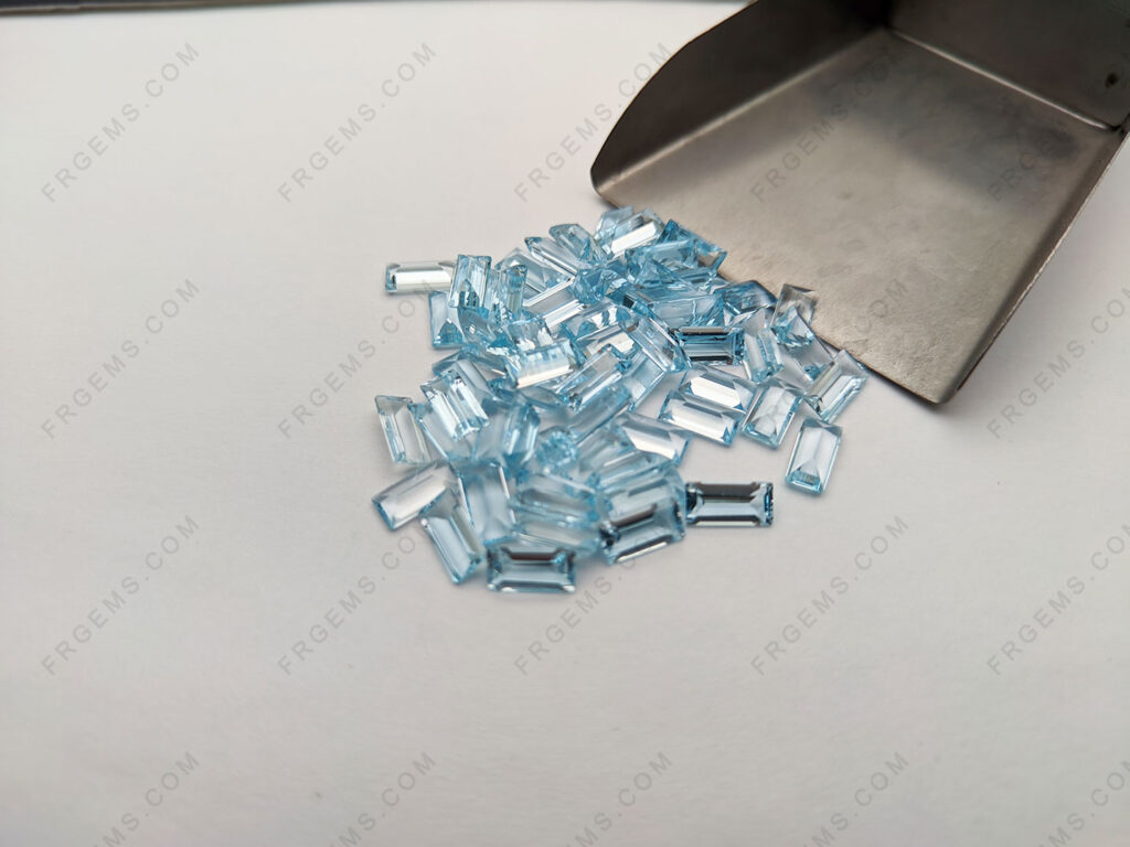 Loose Natural Genuine Topaz Sky blue Color Baguette step cut 6x3mm Gemstones