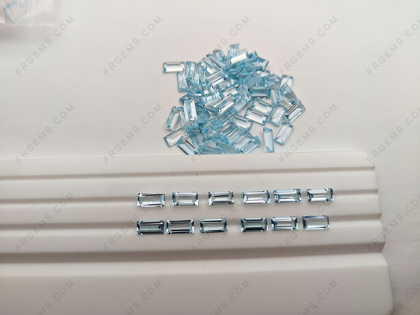Loose Natural Genuine Topaz Sky blue Color Baguette step cut 6x3mm Gemstones