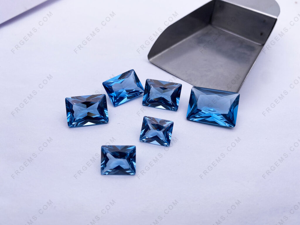 Lab-Synthetic-aquamarine-Blue-Spinel-106#-Rectangle-Princess-faceted-Cut-Gemstones-Suppliers-China