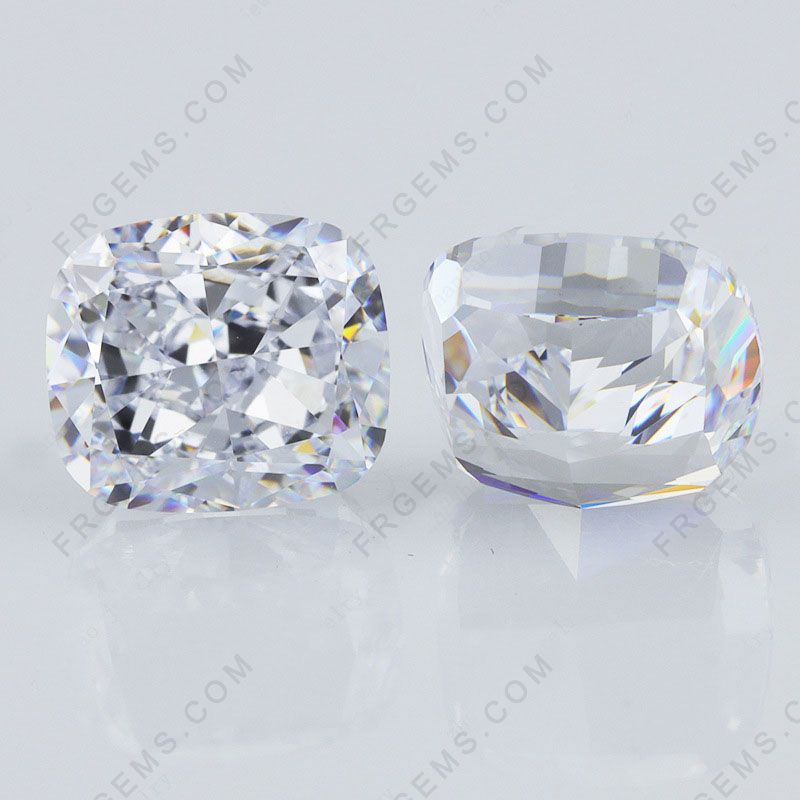 Loose Cubic Zirconia White Color Elongated Cushion Crushed Ice Cut Gemstones