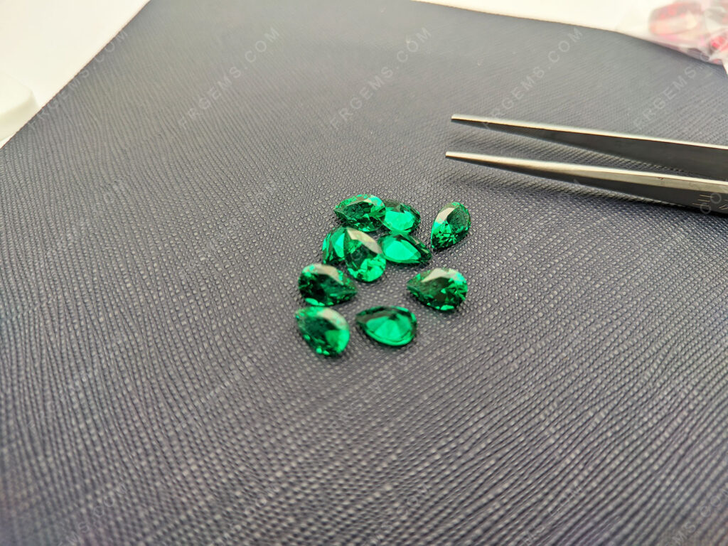 Nano-Crystal-Emerald-Green-Color-113#-9x6mm-Pear-Shape-Faceted-gemstones-suppliers