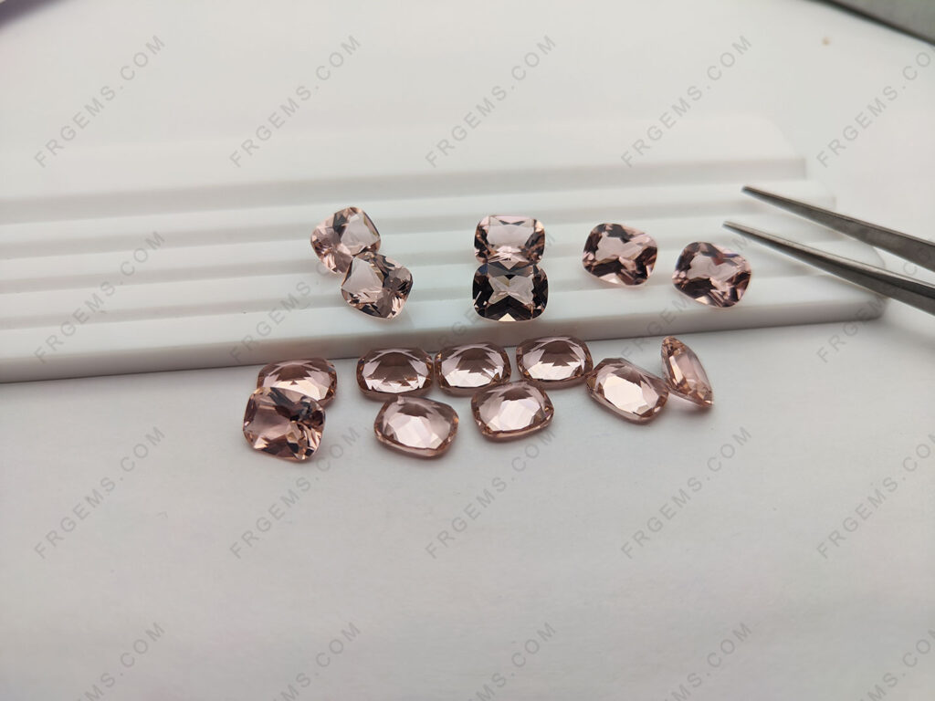 Nano-Crystal-synthetic-morganite-Pink-peach-color-elongated-cushion-10x8mm-faceted-cut-gemstones-wholesale-China