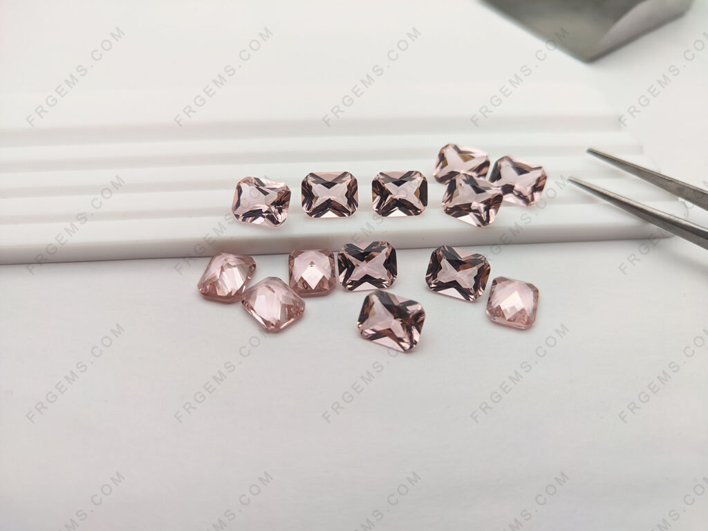 Nano-crystal-morganite-Pink-peach-color-Octagon-Radiant-10x8mm-faceted-cut-gemstones-wholesale-China