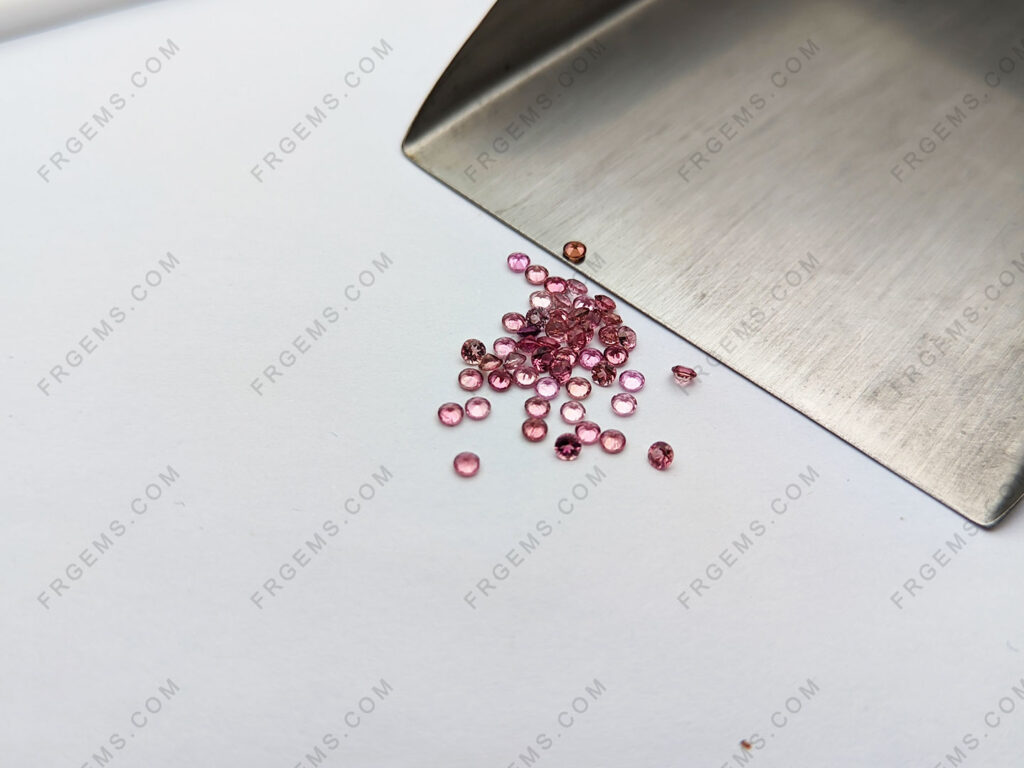 Semi-precious-genuine-Pink-Tourmaline-Pink-Color-Round-faceted-2mm-Gemstones-supplier-China