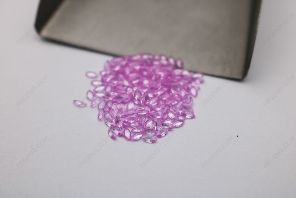 Synthetic Lab Created Corundum Pink Sapphire  2# Marquise Shape Faceted Cut 3x1.5mm gemstones