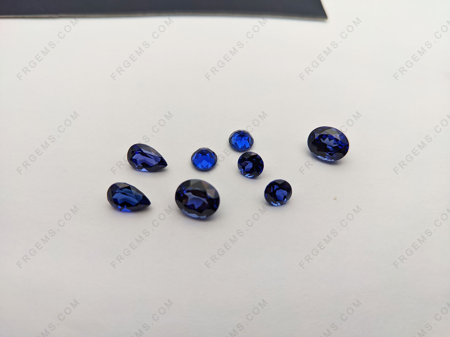 Lab Grown Pulled Czochralski Royal Blue Sapphire Color Pear Shaped Faceted cut Gemstone