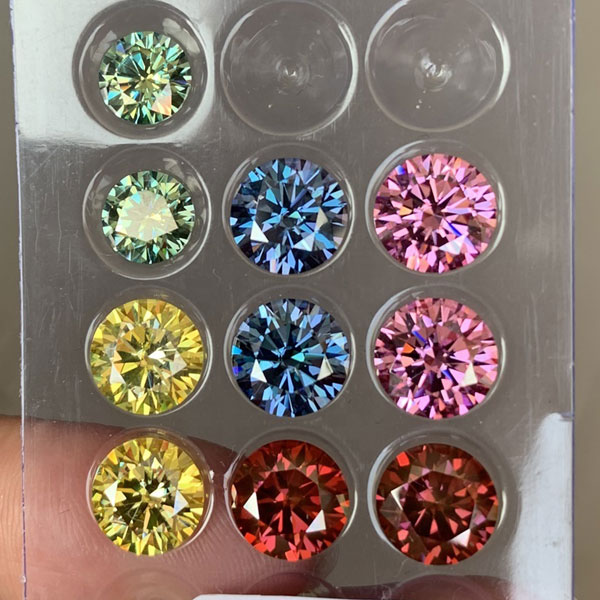 Loose Moissanite Coated Colors Round faceted and Fancy Shape Gemstones wholesale