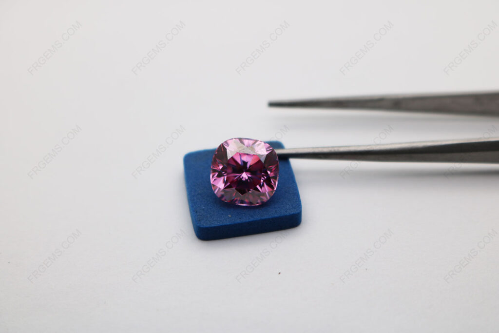 Moissanite-Pink-color-Cushion-Shape-Faceted-Brilliant-Cut-9x9mm-gemstones-IMG_5578