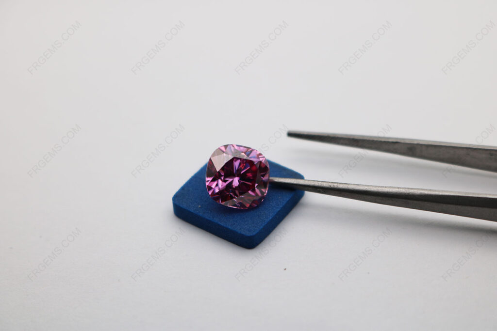 Moissanite-Pink-color-Cushion-Shape-Faceted-Brilliant-Cut-9x9mm-gemstones-IMG_5579