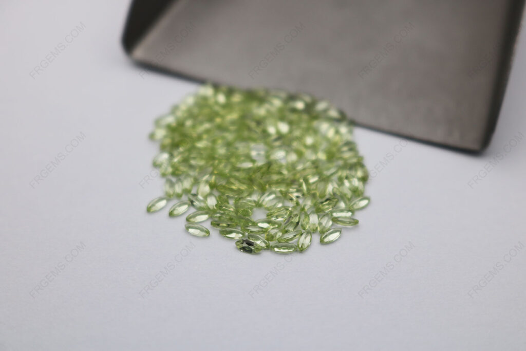 Loose Natural genuine Peridot Color Marquise Shape Faceted Cut 3x1.5mm gemstones