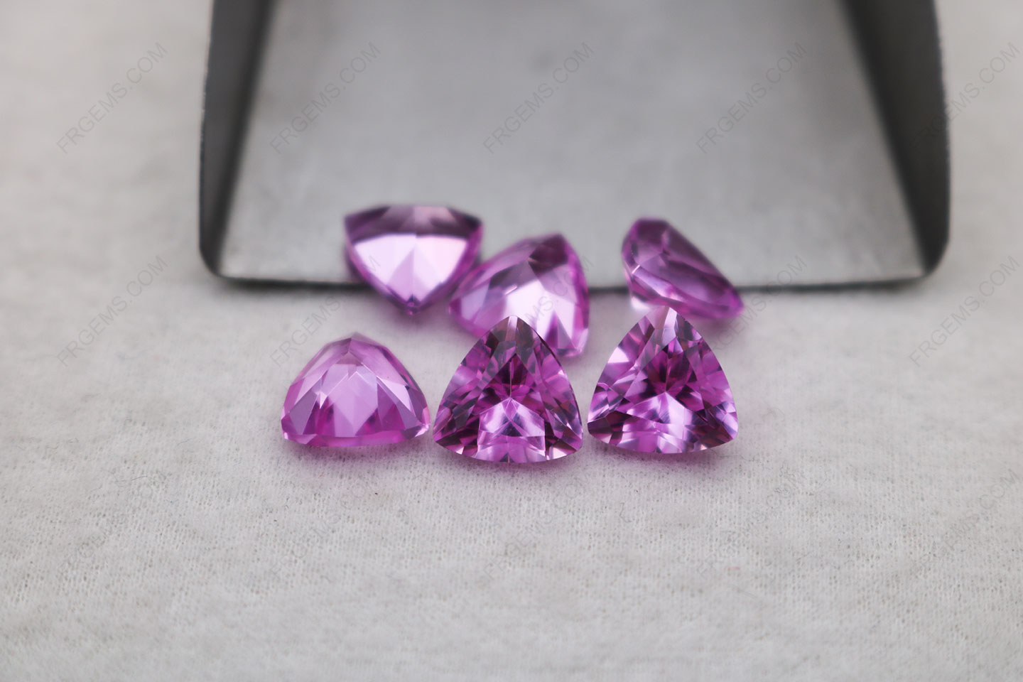 Loose Synthetic Pink Sapphire #2 Color Trillion Shaped 9x9mm gemstones wholesale