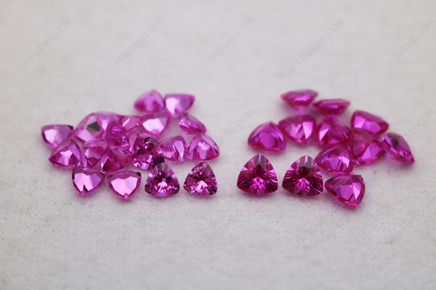 Loose Synthetic Corundum Rose Pink Sapphire #3 Trillion Shape Faceted Cut gemstones