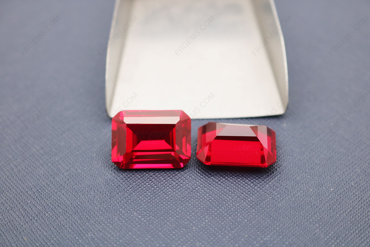 Corundum Synthetic Ruby Red #5 Emerald Cut 20x15mm Large size gemstones