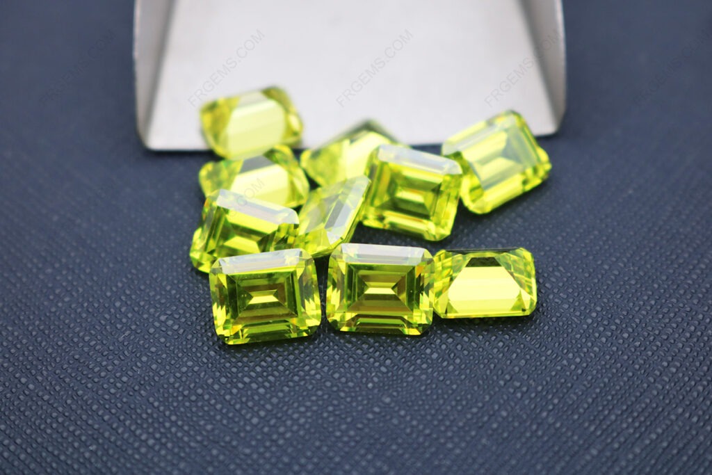 Cubic-Zirconia-Apple-Green-Color-Octagon-Shape-Emerald-Cut-11x9mm-gemstones-CZ41-IMG_5830