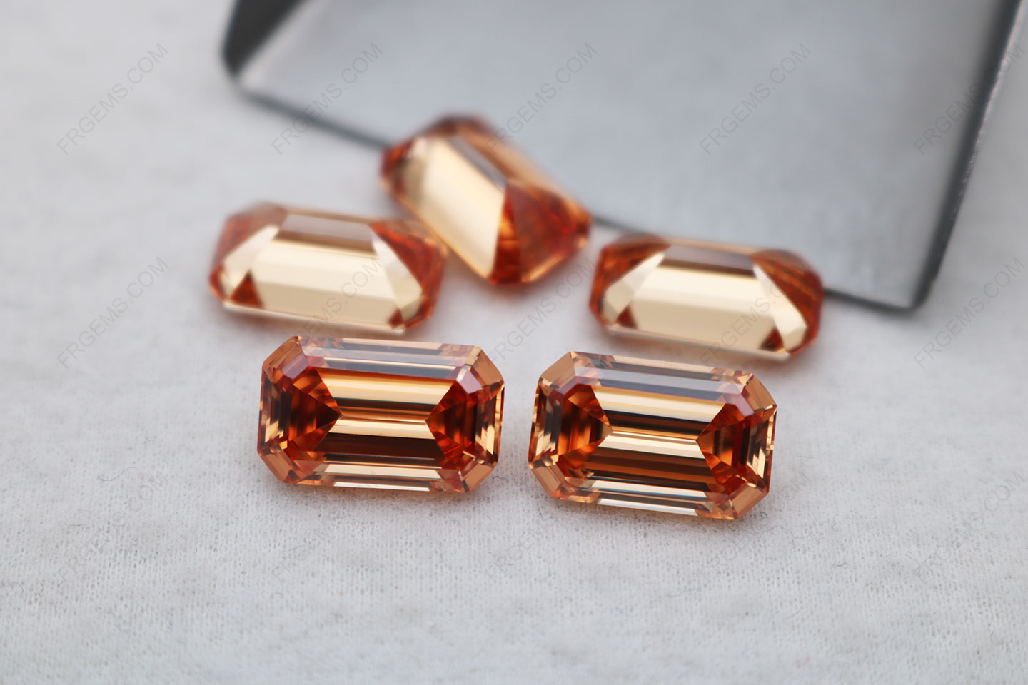 Top 5A quality Cubic Zirconia Champagne Color Asscher Cut 14x8.5mm gemstones wholesale