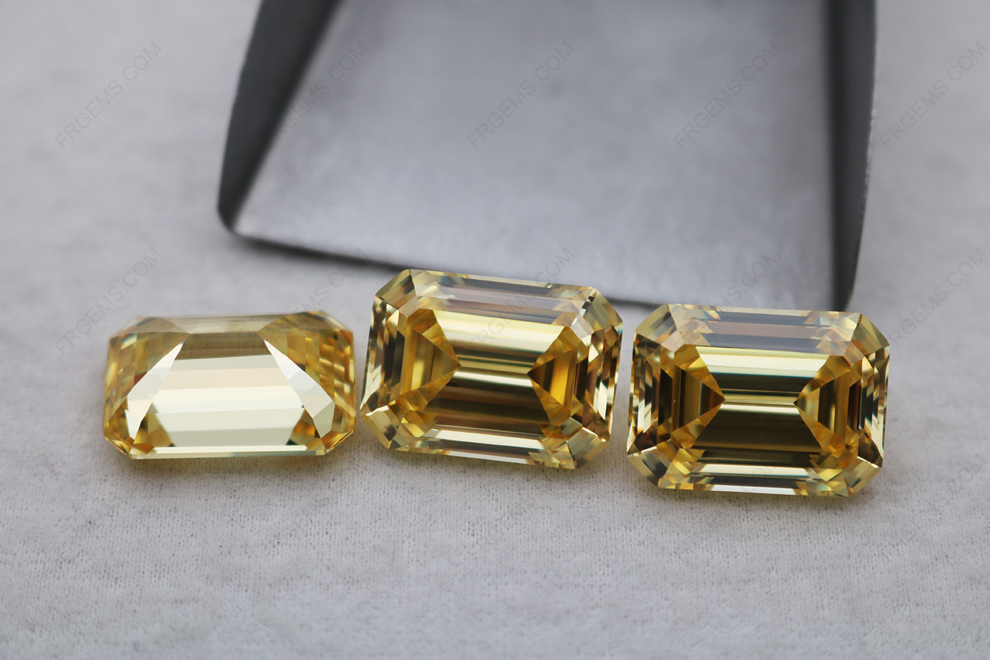 Loose CZ 5A best top quality Light Canary Yellow Color Asscher Cut 18x13mm gemstones