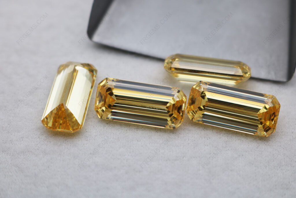 Cubic-Zirconia-Light-Canary-Yellow-Color-Asscher-Cut-19.5x9mm-gemstones-Wholesale